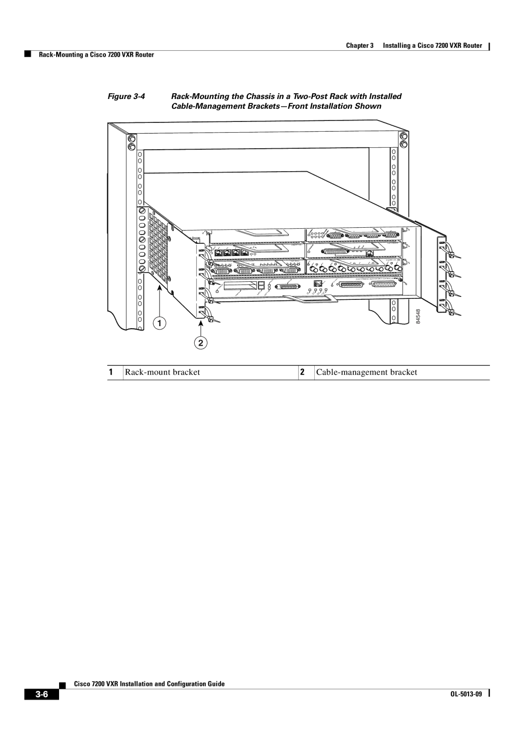 Cisco Systems 7200 VXR manual Rack-mount bracket Cable-management bracket, Cisco Series 