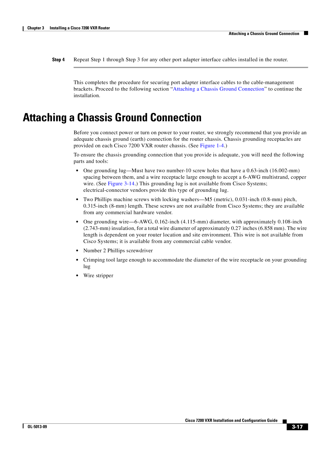 Cisco Systems 7200 VXR manual Attaching a Chassis Ground Connection 