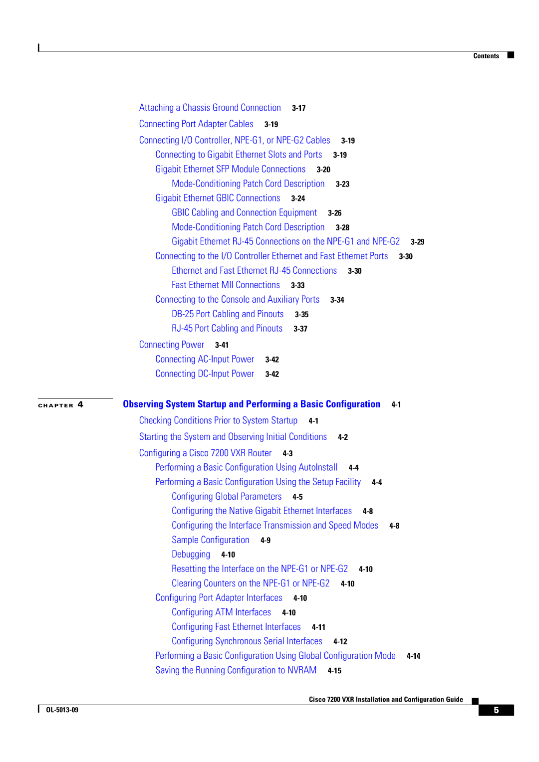 Cisco Systems 7200 VXR manual Connecting Power 