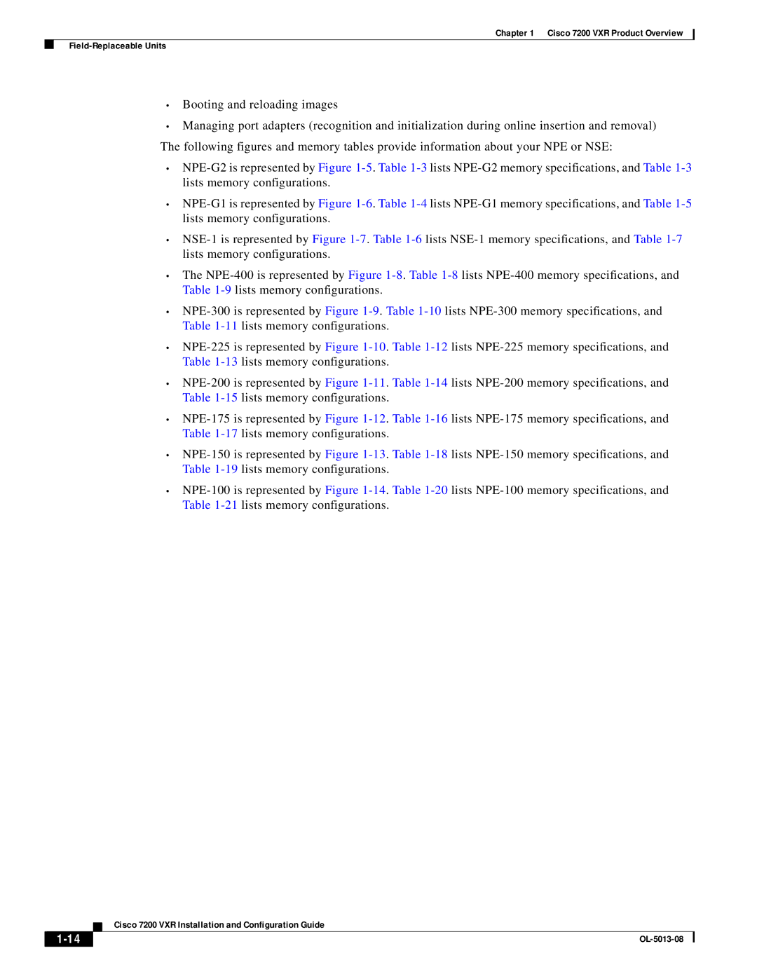 Cisco Systems manual Cisco 7200 VXR Product Overview Field-Replaceable Units 