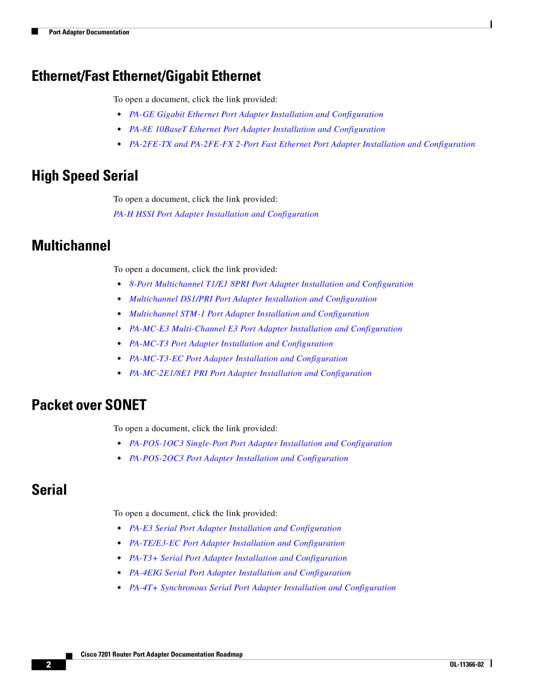 Cisco Systems 7201 manual Ethernet/Fast Ethernet/Gigabit Ethernet 