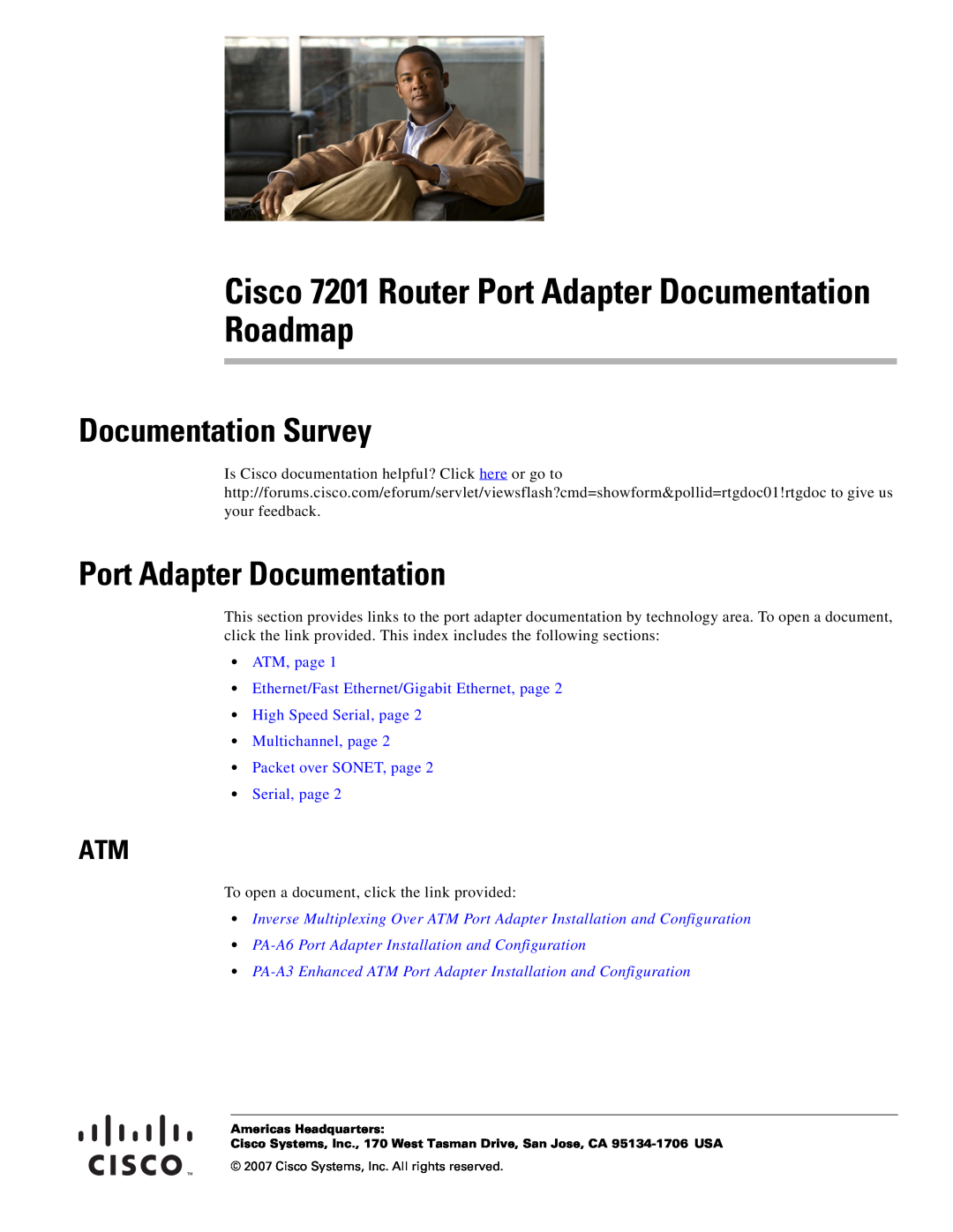 Cisco Systems 7201 manual Documentation Survey, Port Adapter Documentation, Serial, page 