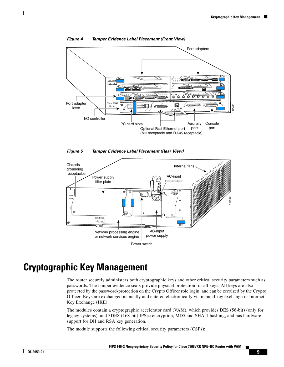 Cisco Systems 7206VXR NPE-400 manual Cryptographic Key Management 