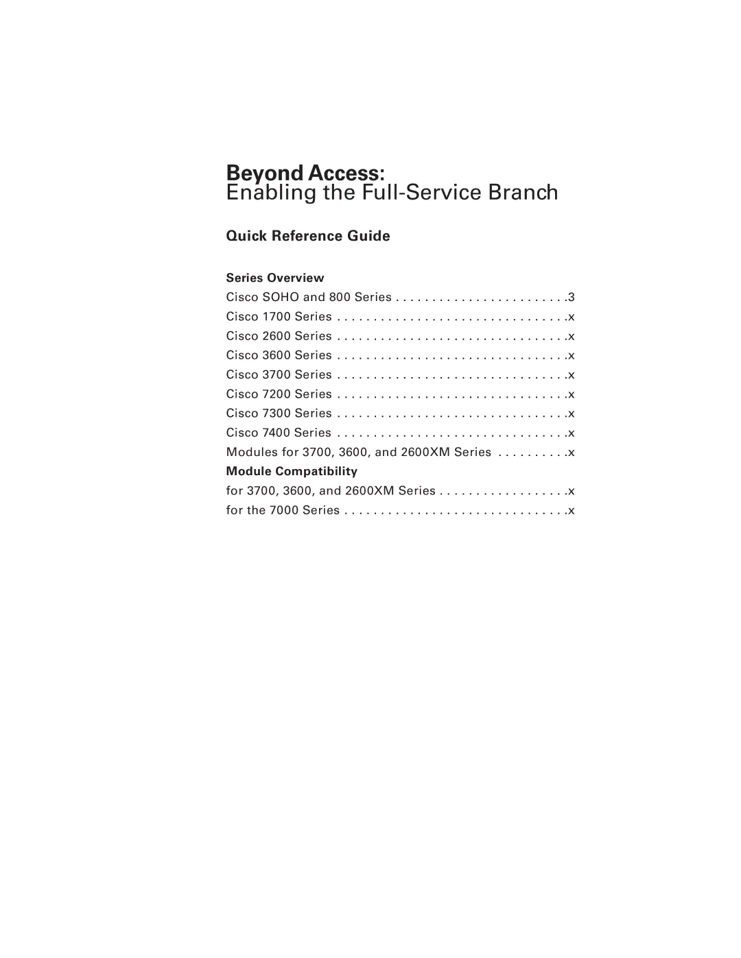 Cisco Systems 7200, 7300, 7400 manual Quick Reference Guide 