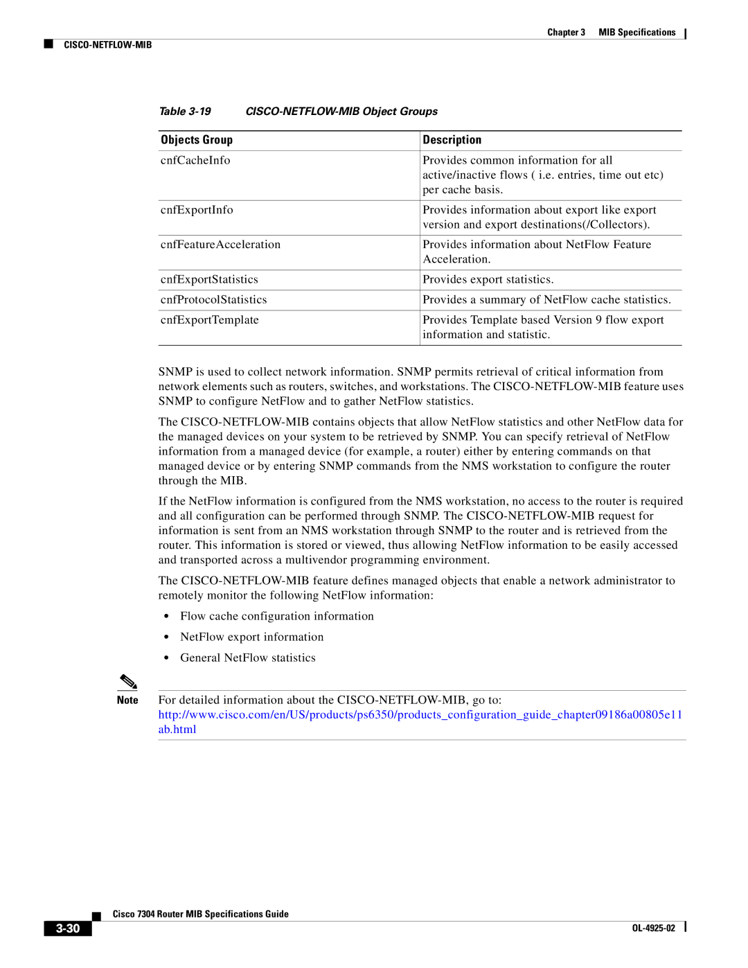 Cisco Systems 7304 specifications Objects Group Description 