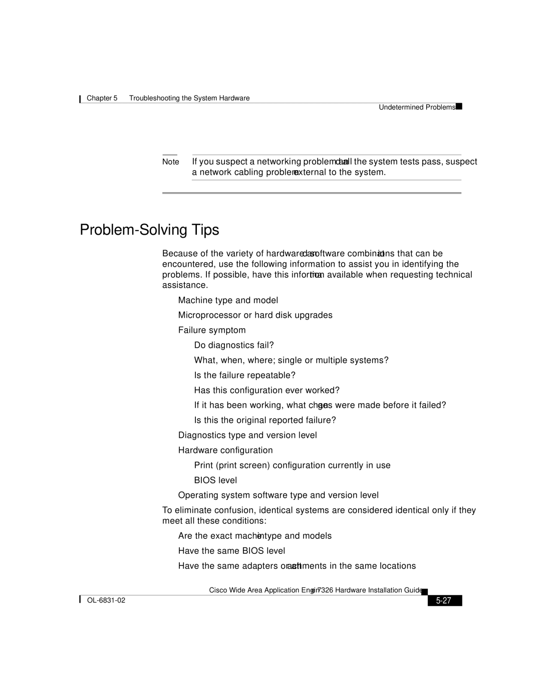 Cisco Systems 7326 manual Problem-Solving Tips 