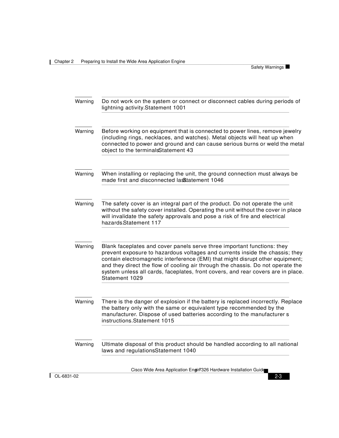 Cisco Systems 7326 manual OL-6831-02 