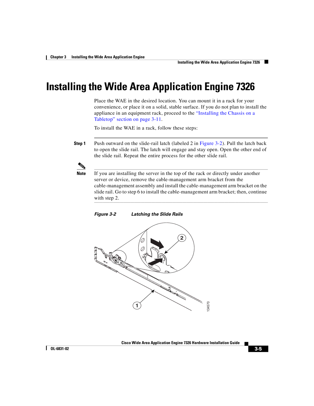 Cisco Systems 7326 manual Installing the Wide Area Application Engine 