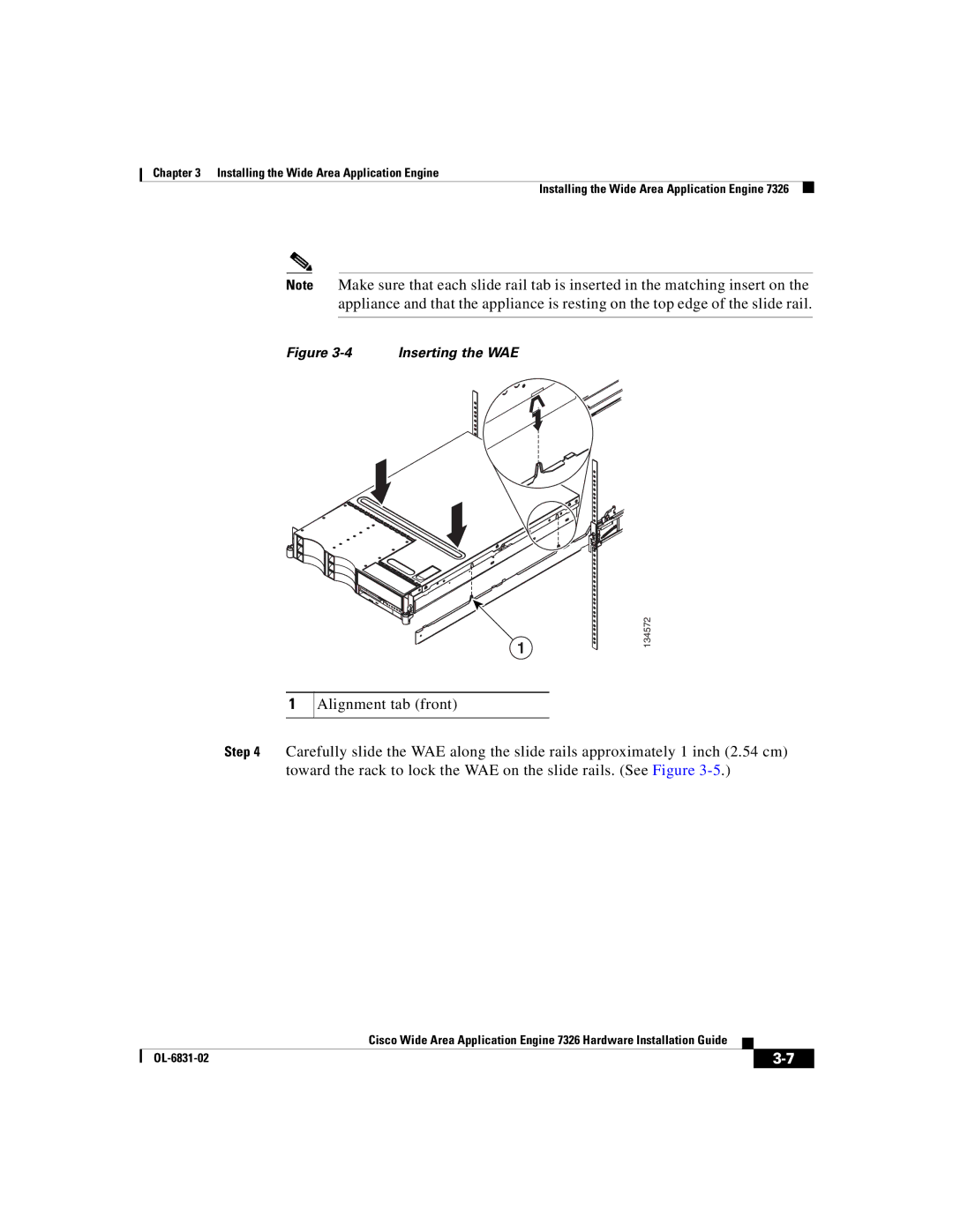 Cisco Systems 7326 manual Alignment tab front 