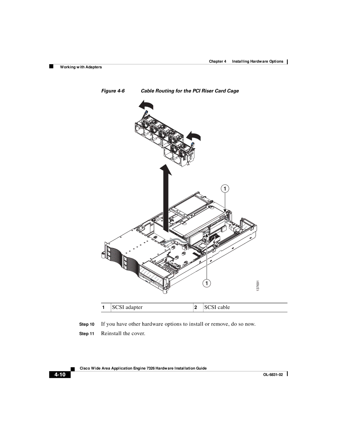 Cisco Systems 7326 manual Scsi adapter Scsi cable 