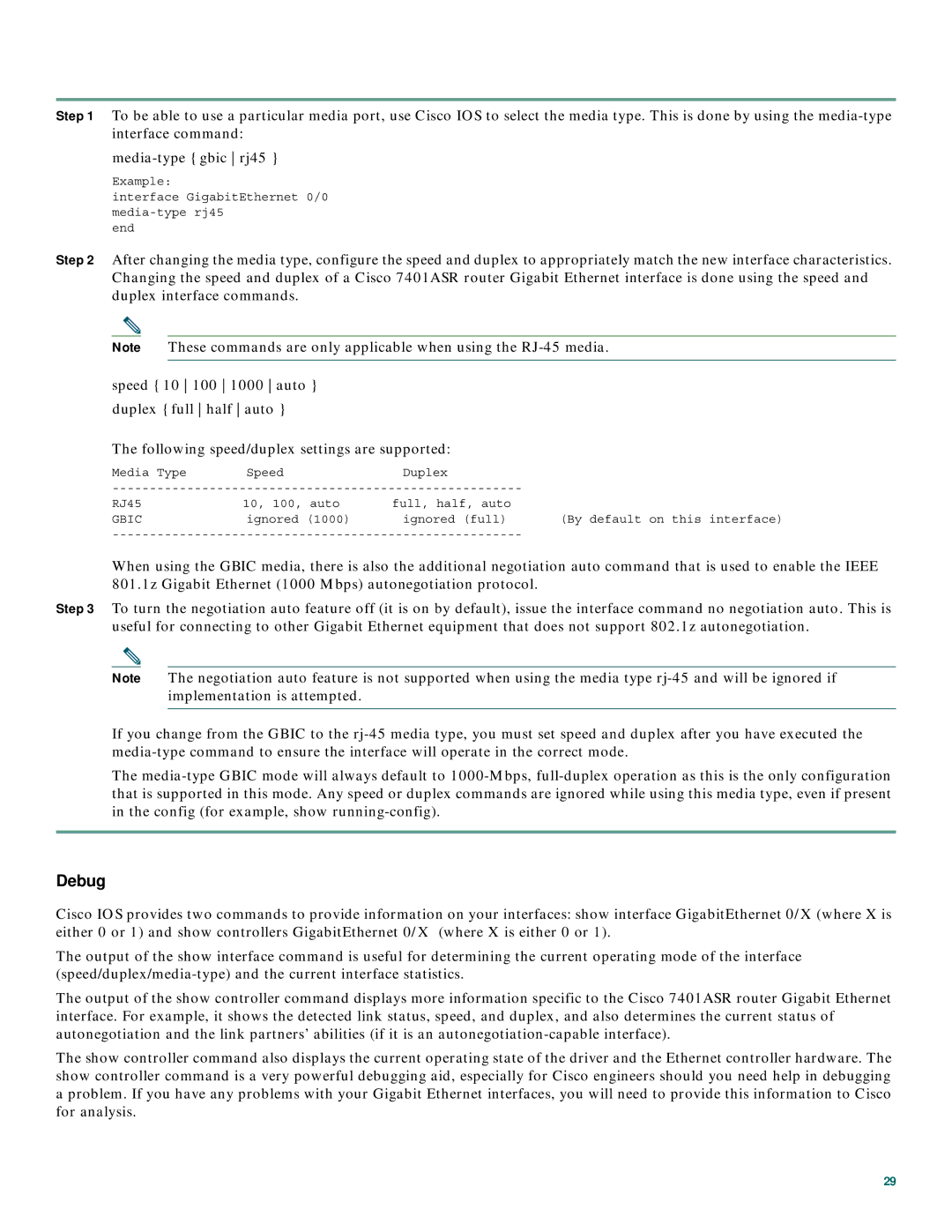 Cisco Systems 7401 quick start Debug 