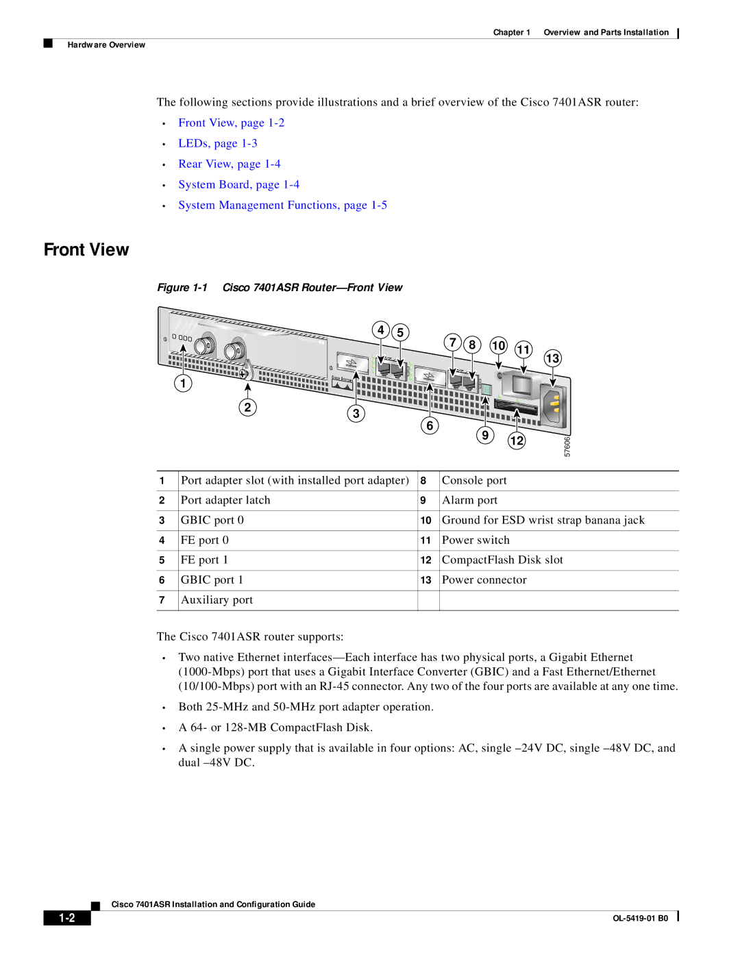 Cisco Systems manual Cisco 7401ASR Router-Front View 