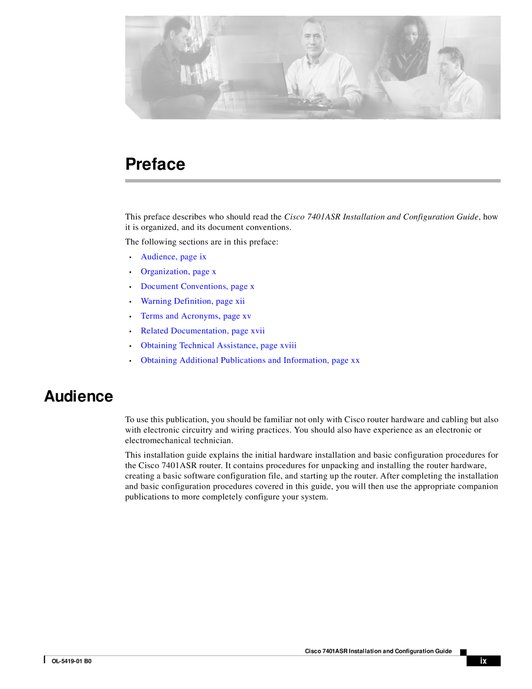 Cisco Systems 7401ASR manual Preface, Audience 