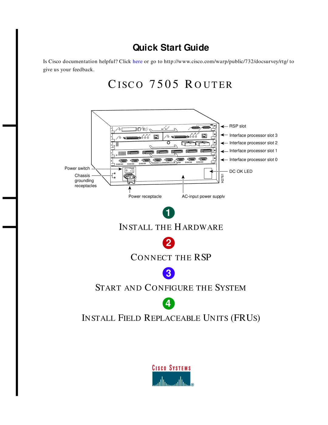 Cisco Systems 7505 quick start Quick Start Guide 