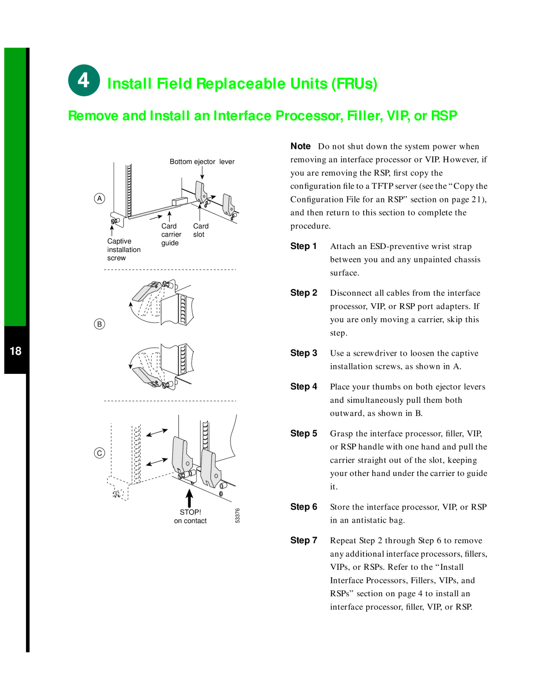 Cisco Systems 7505 quick start Place your thumbs on both ejector levers 