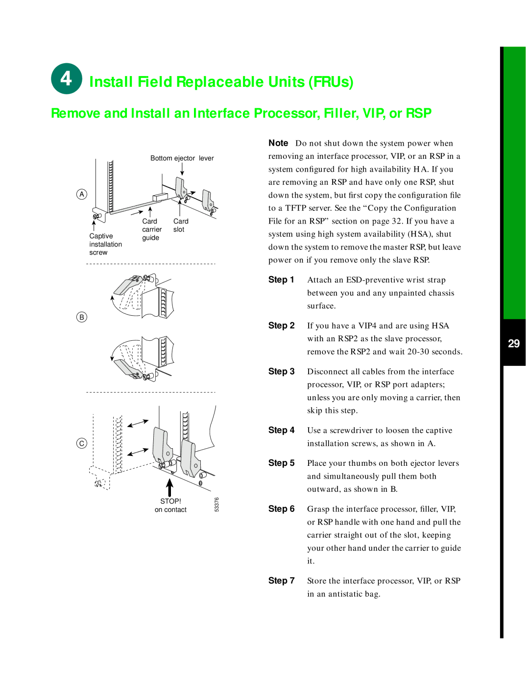 Cisco Systems 7507 quick start Stop 