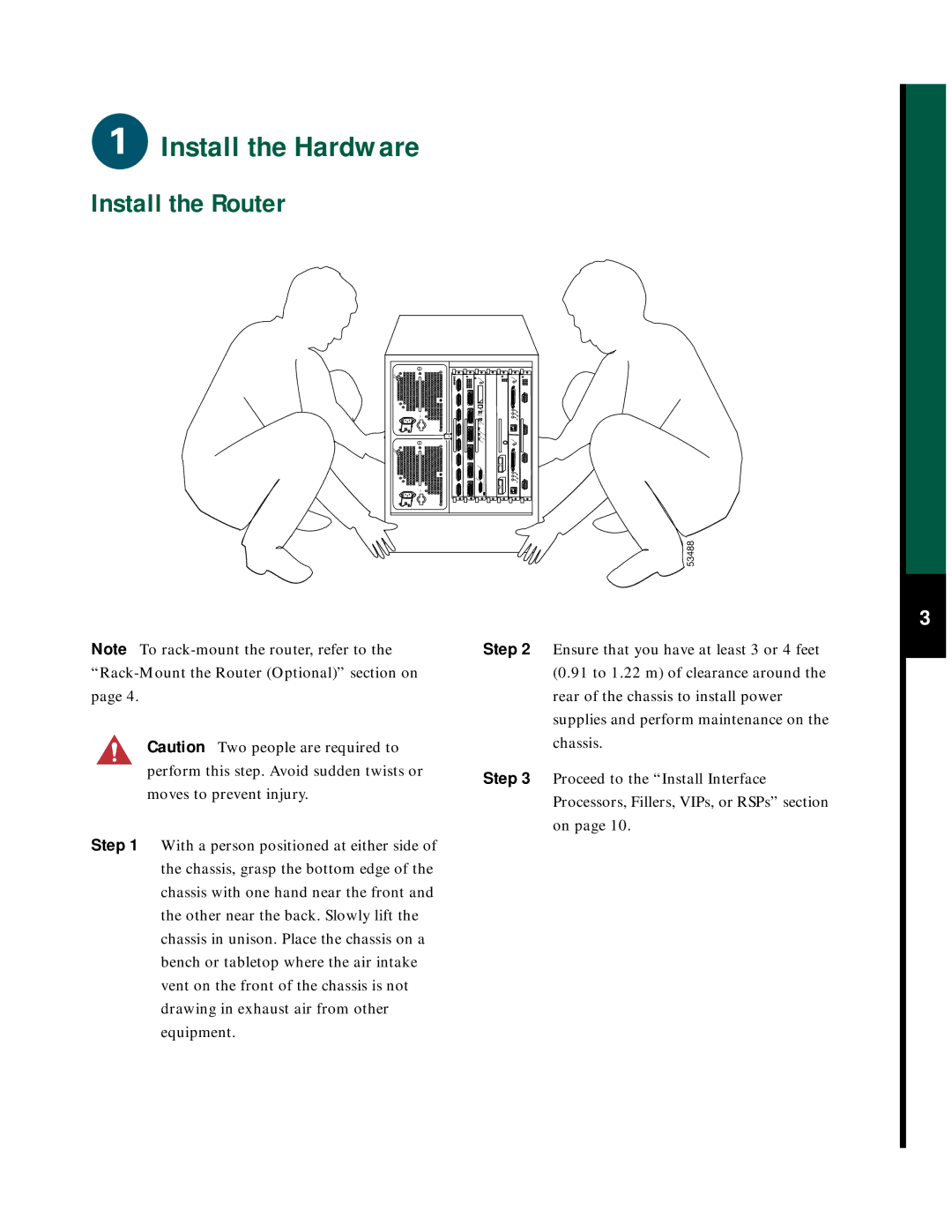 Cisco Systems 7507 quick start Install the Router 