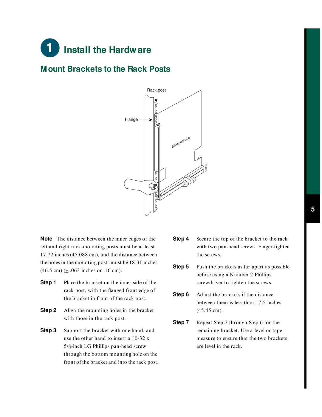 Cisco Systems 7507 quick start Mount Brackets to the Rack Posts 