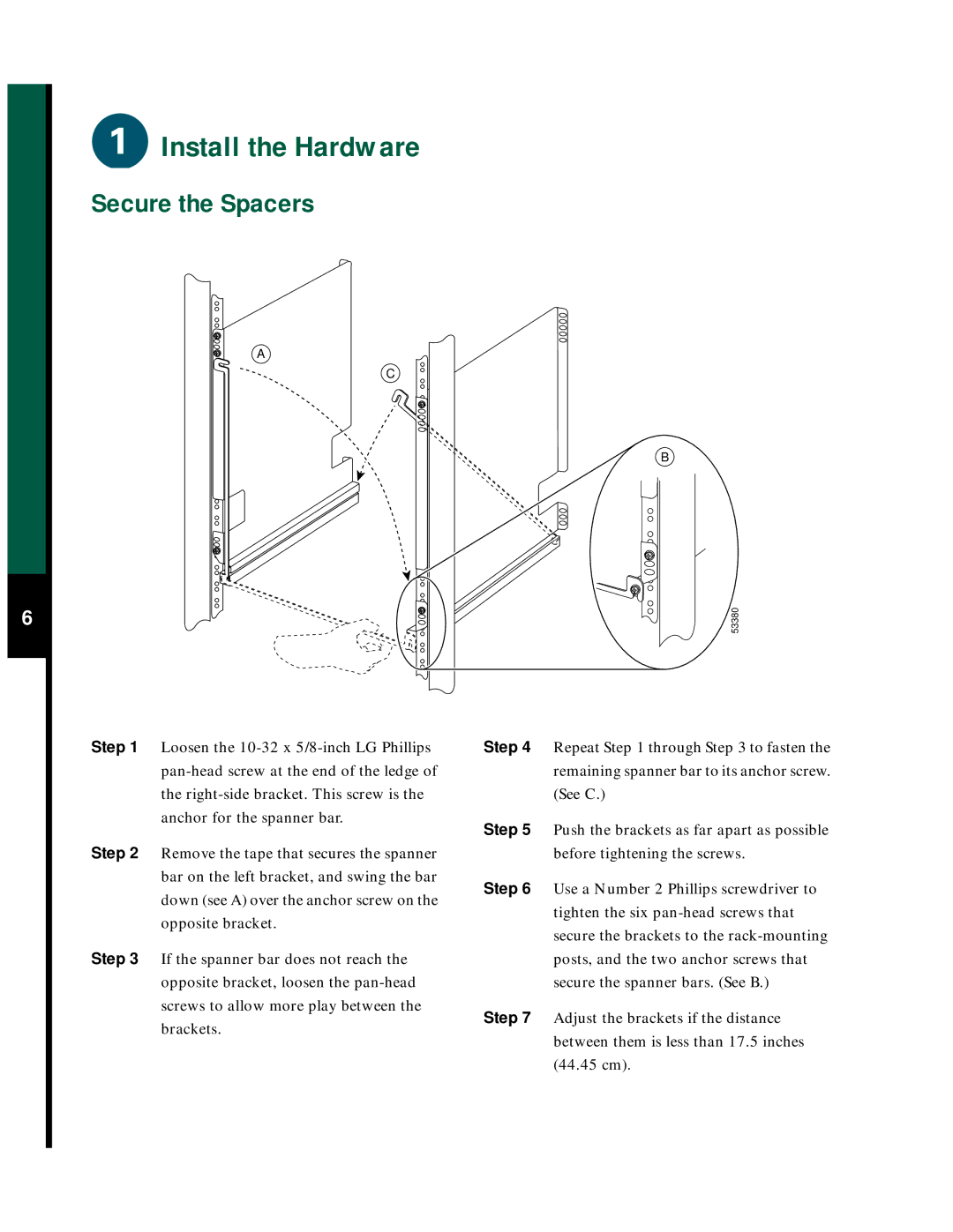 Cisco Systems 7507 quick start Secure the Spacers, Step 