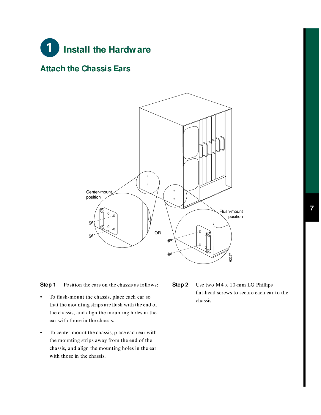 Cisco Systems 7507 quick start Attach the Chassis Ears 