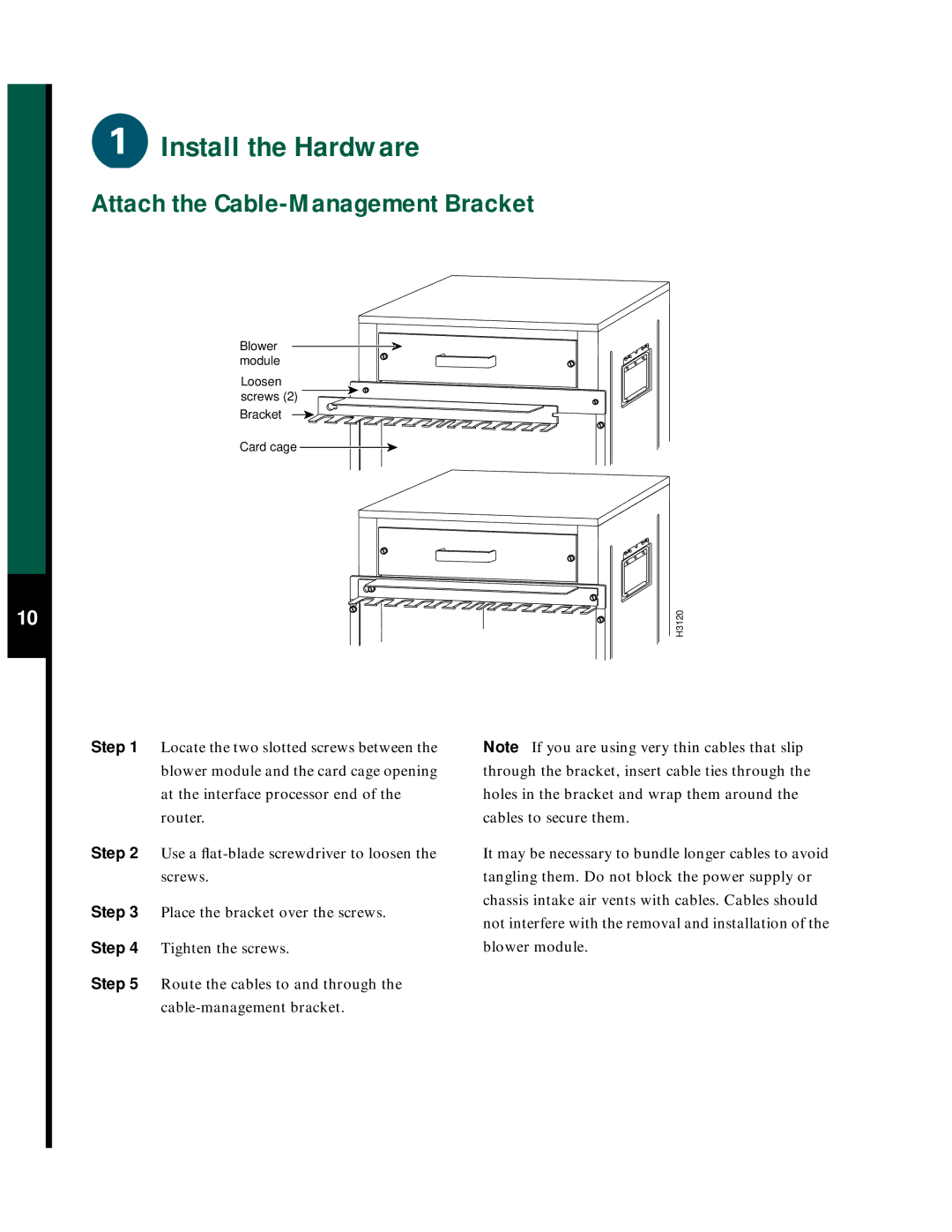 Cisco Systems 7576 quick start Attach the Cable-Management Bracket 