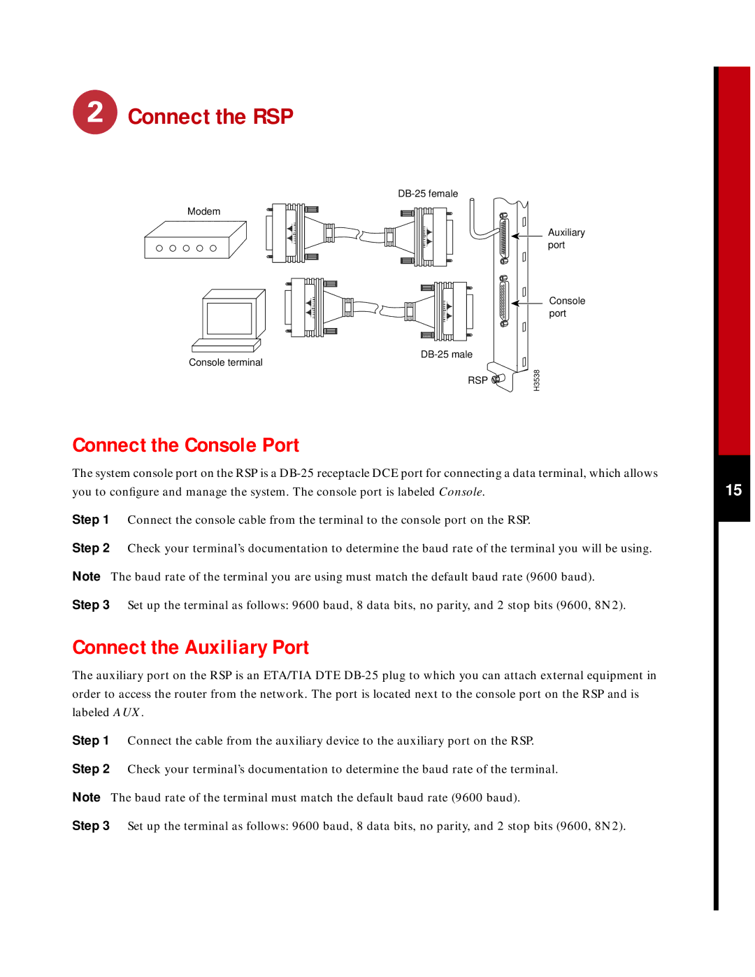 Cisco Systems 7576 quick start Connect the RSP 