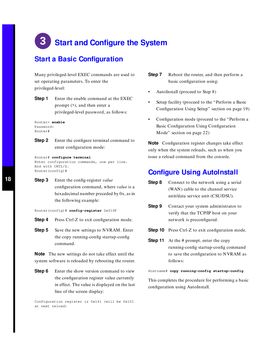 Cisco Systems 7576 quick start Start a Basic Conﬁguration 