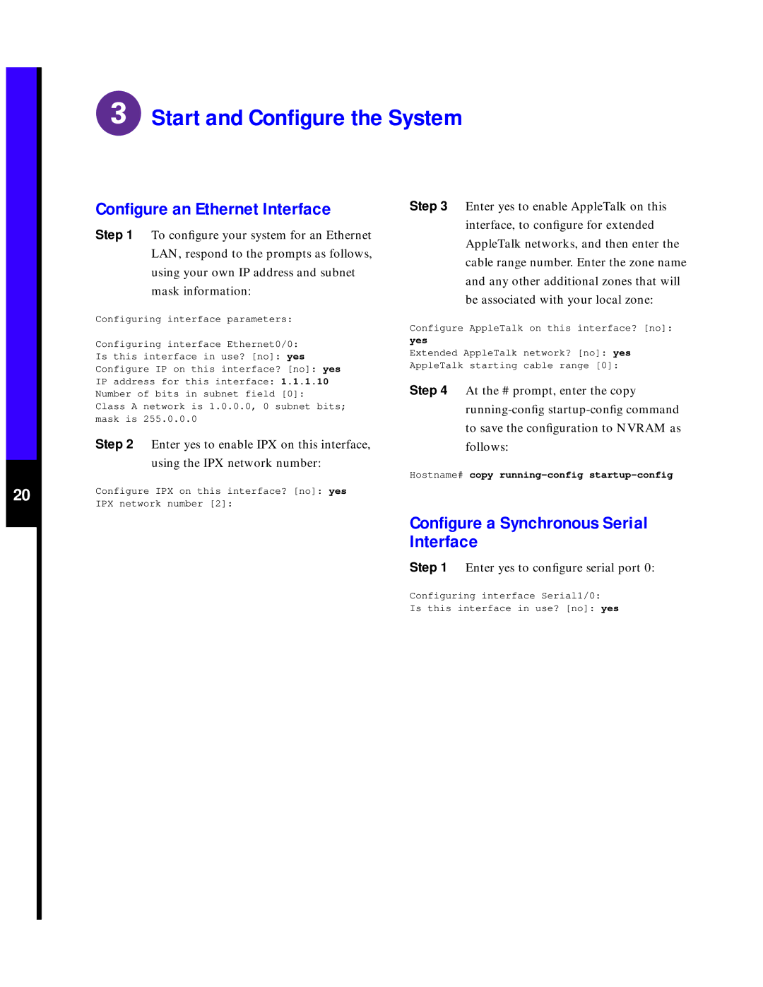 Cisco Systems 7576 quick start Conﬁgure an Ethernet Interface 