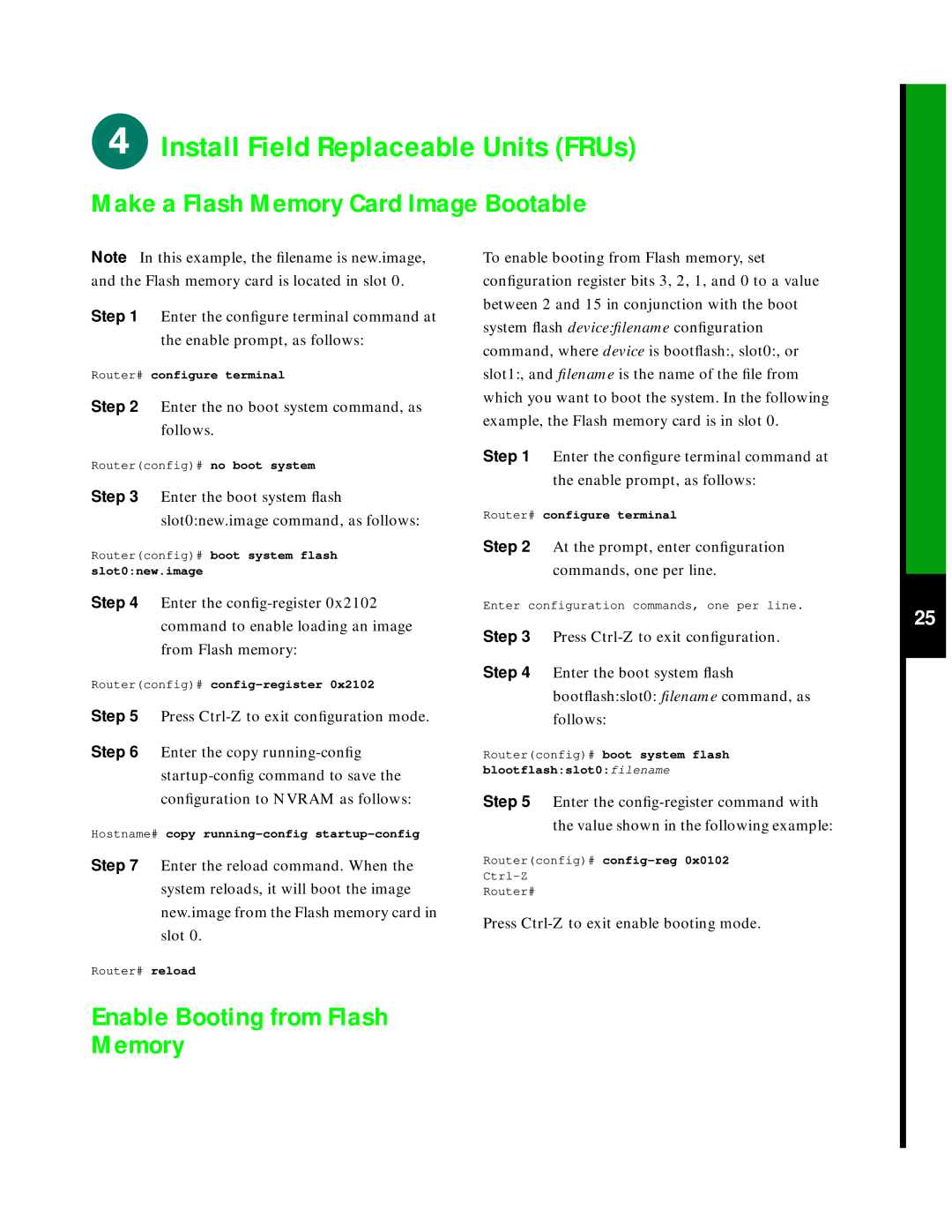 Cisco Systems 7576 quick start Make a Flash Memory Card Image Bootable, Enable Booting from Flash Memory 