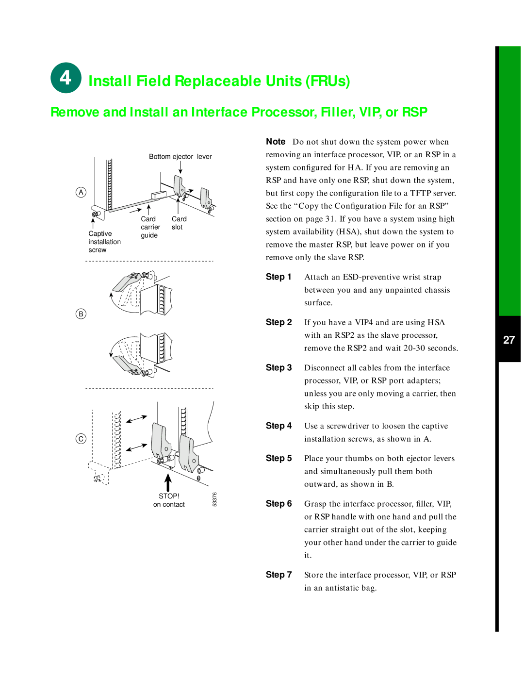 Cisco Systems 7576 quick start Stop 