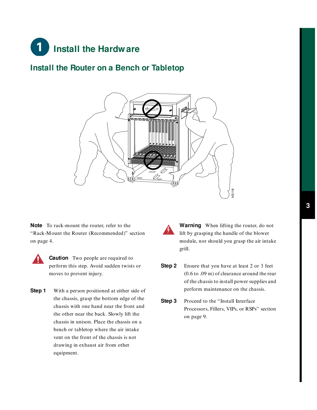 Cisco Systems 7576 quick start Install the Router on a Bench or Tabletop 