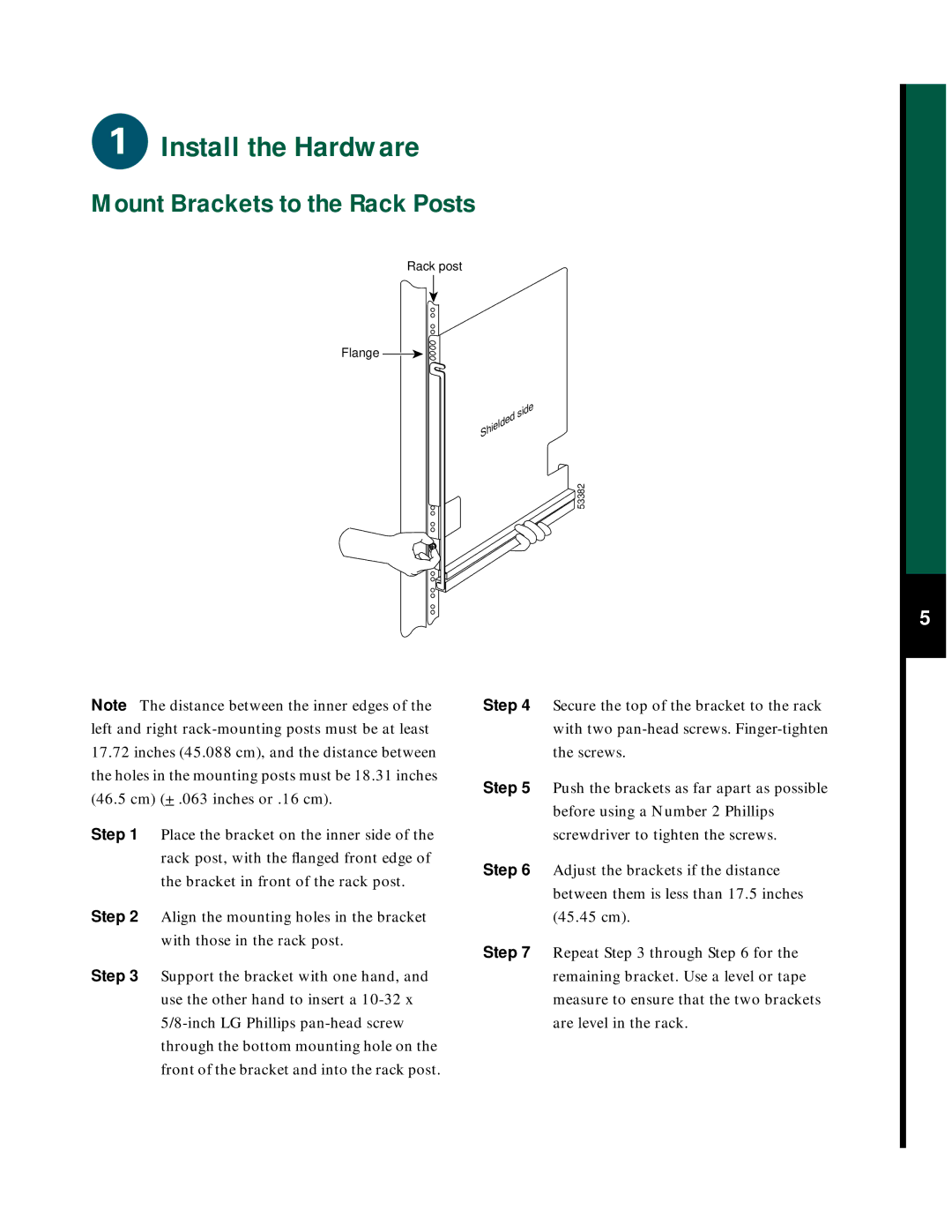 Cisco Systems 7576 quick start Mount Brackets to the Rack Posts 