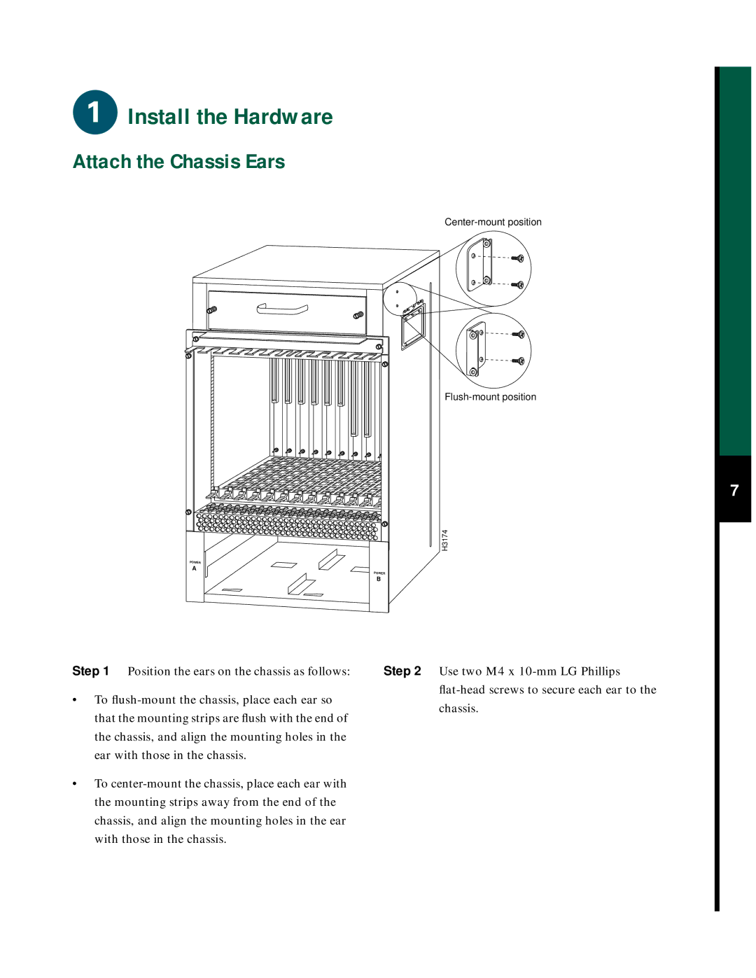 Cisco Systems 7576 quick start Attach the Chassis Ears 