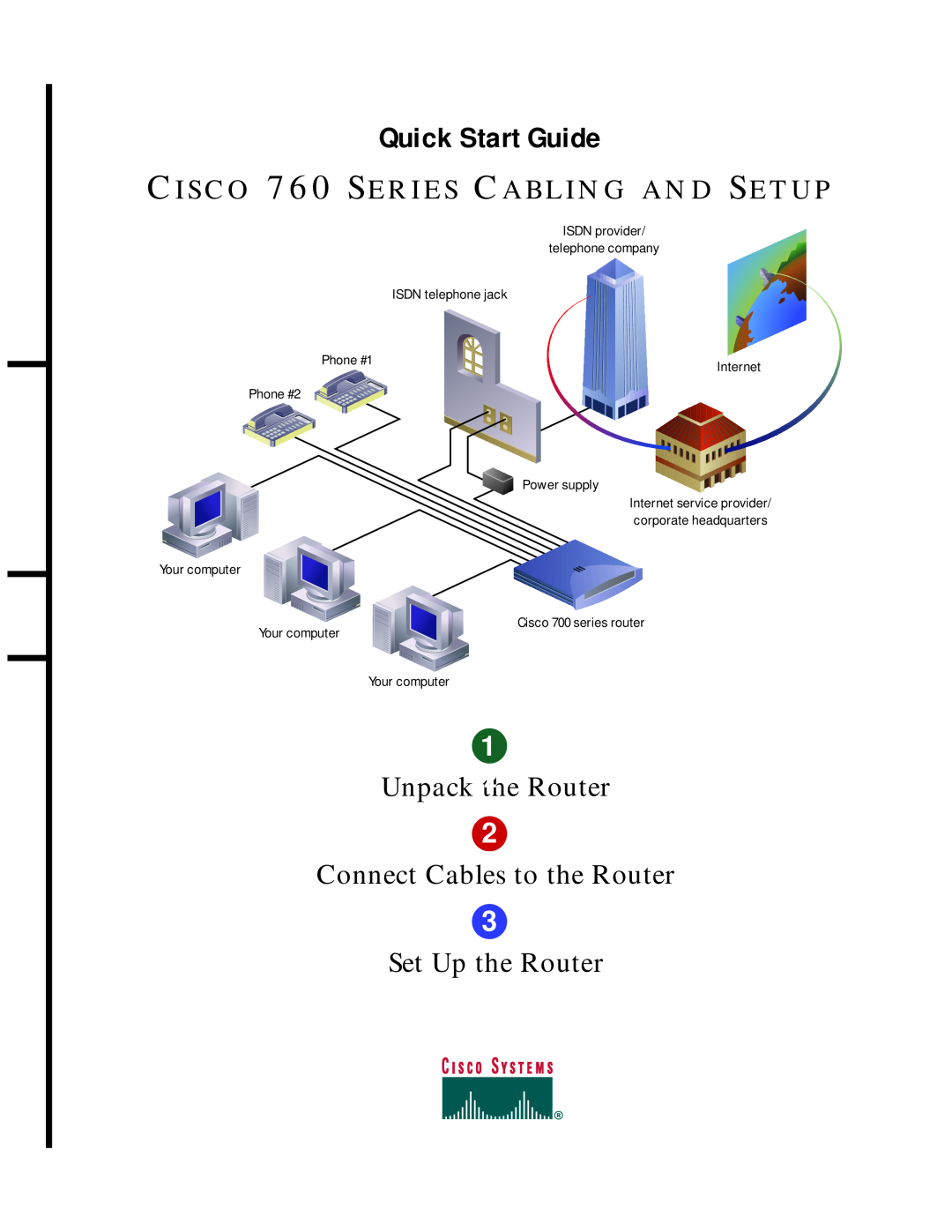 Cisco Systems 760 quick start Quick Start Guide, Unpack the Router, Connect Cables to the Router, Set Up the Router 