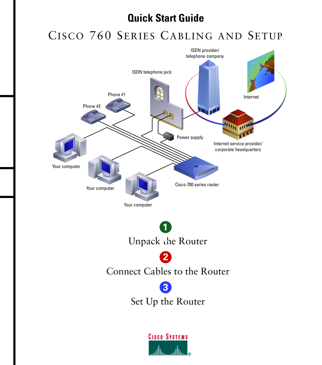 Cisco Systems 760 quick start Quick Start Guide, Unpack the Router, Connect Cables to the Router, Set Up the Router 