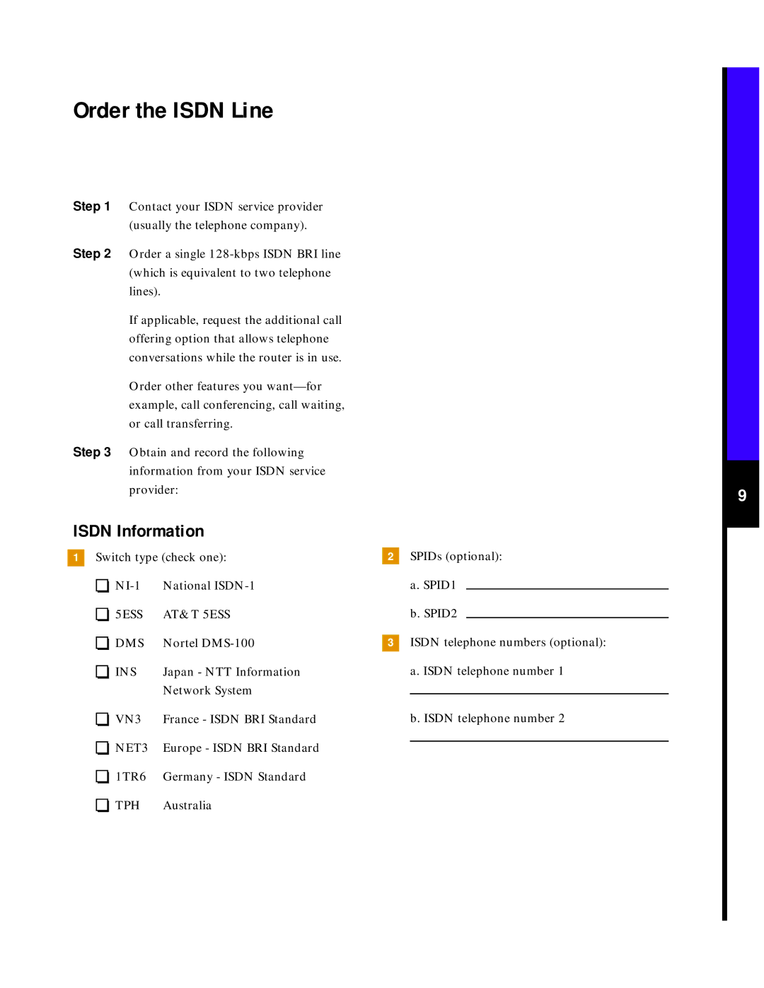 Cisco Systems 760 quick start Order the Isdn Line, Isdn Information 