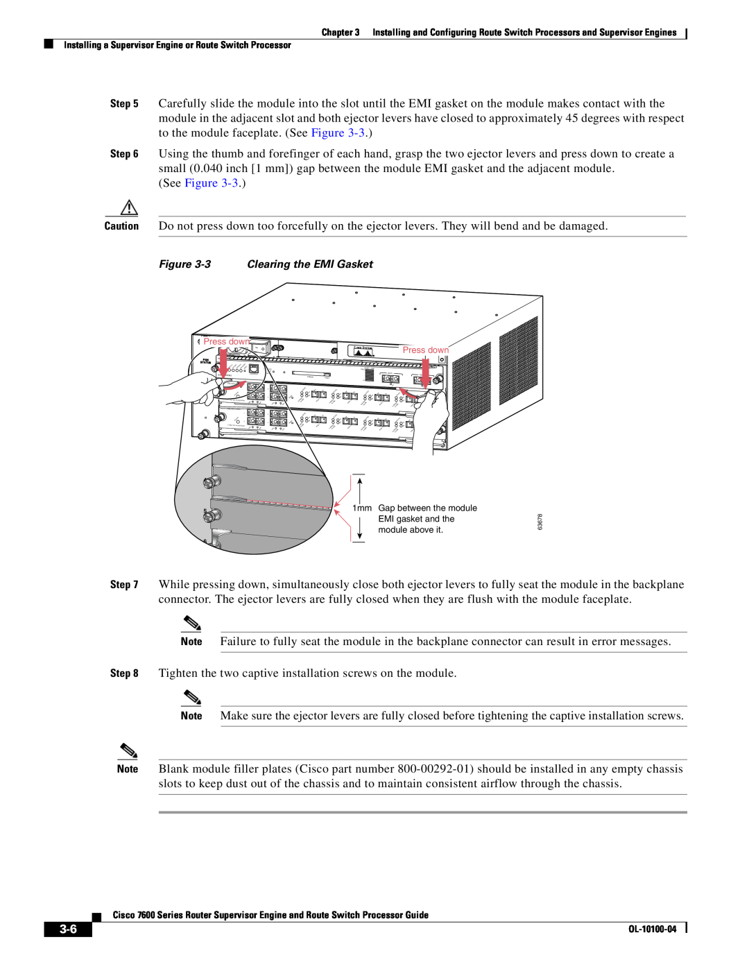 Cisco Systems 7600 manual See Figure, Tighten the two captive installation screws on the module 