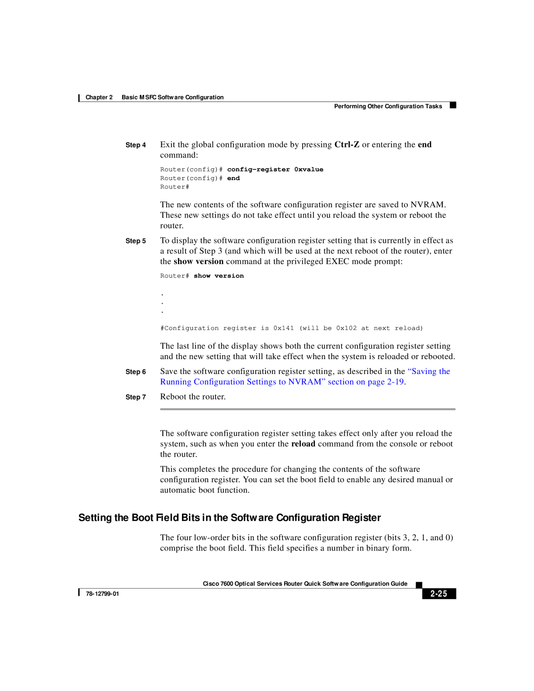 Cisco Systems 7600 manual Routerconfig# end Router# 