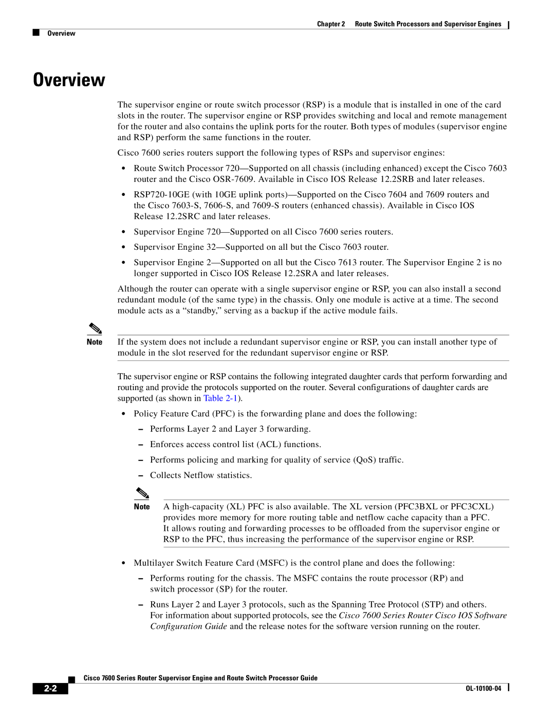 Cisco Systems 7600 manual Overview 