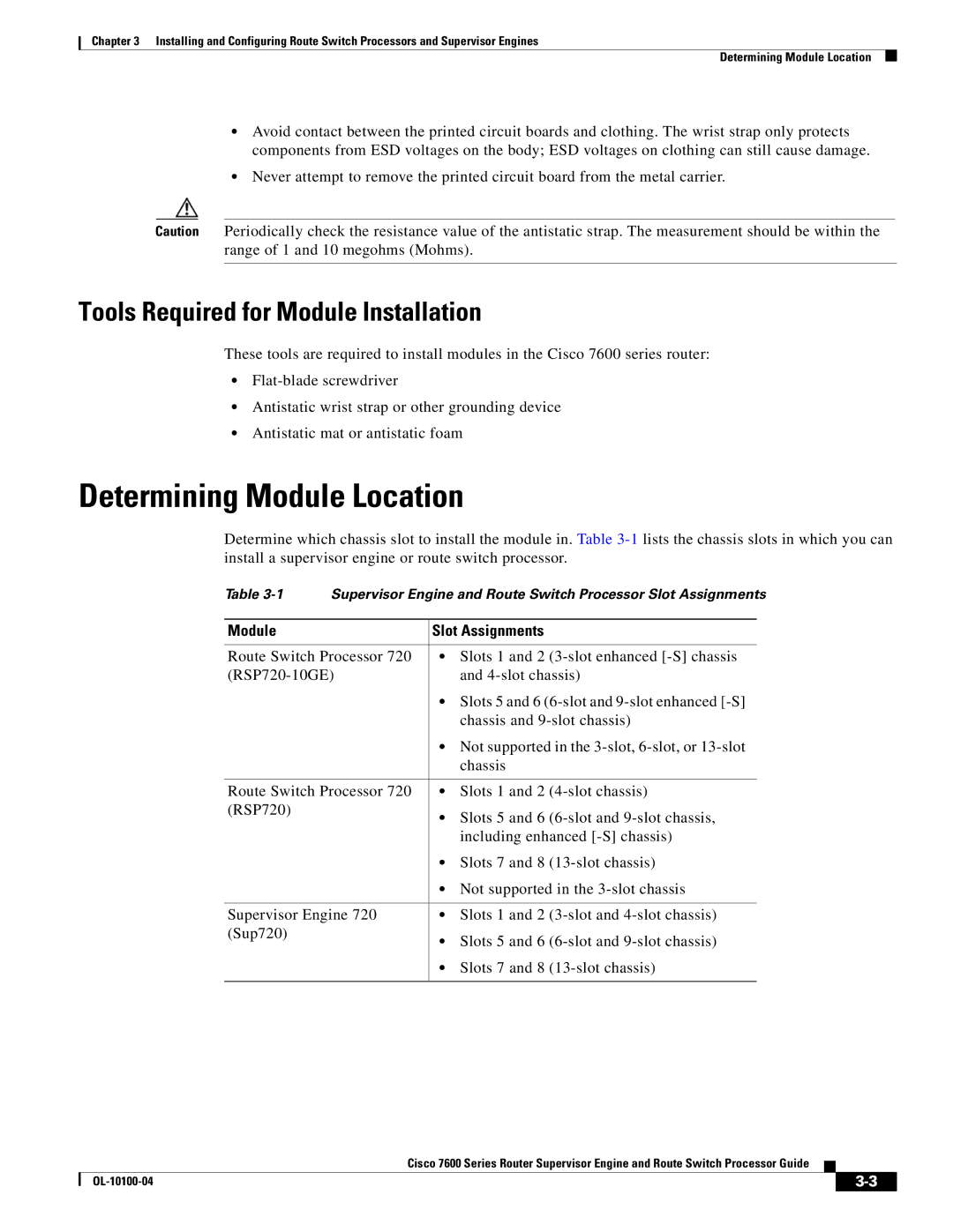 Cisco Systems 7600 manual Determining Module Location, Tools Required for Module Installation, Module Slot Assignments 