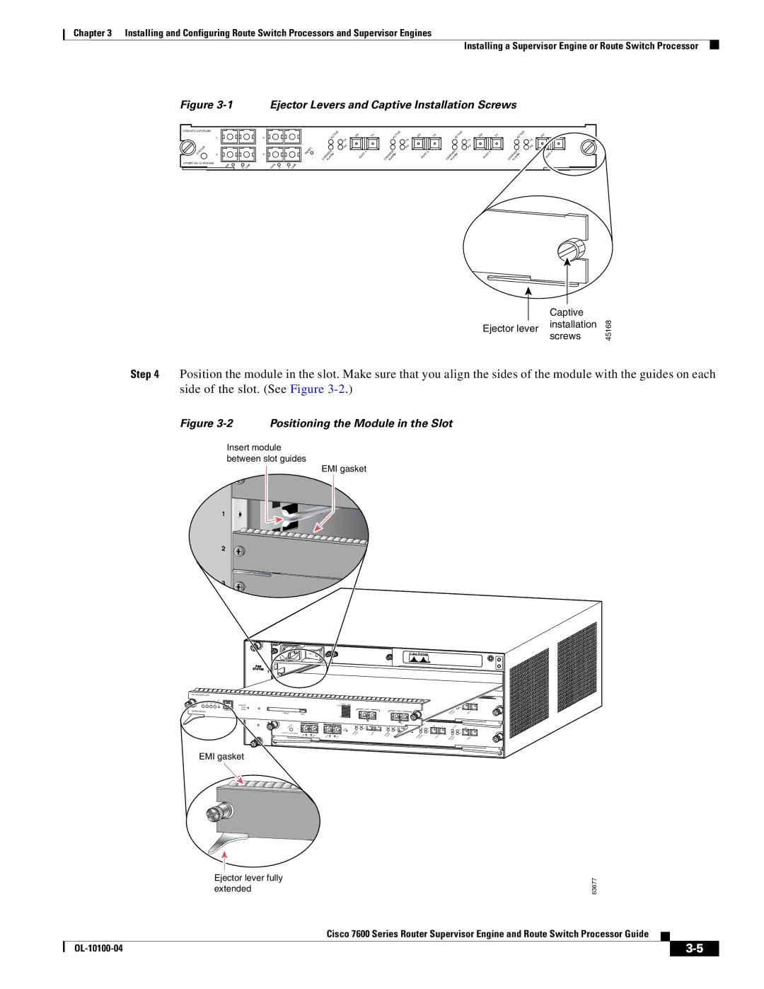 Cisco Systems 7600 manual Ejector Levers and Captive Installation Screws 