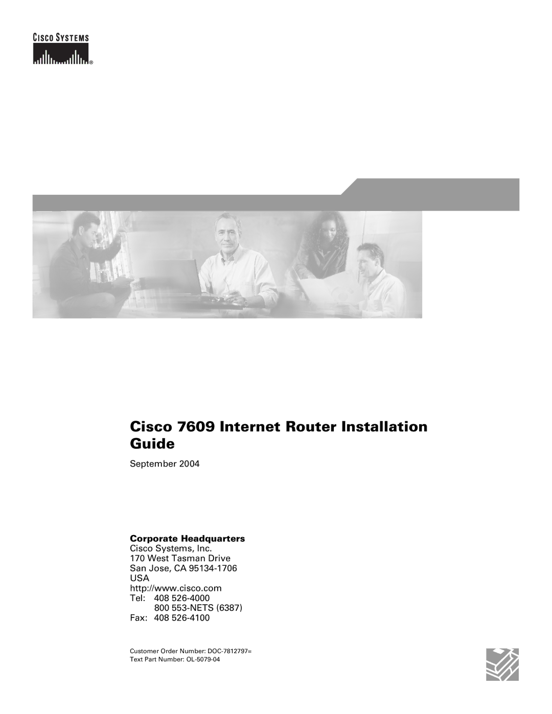 Cisco Systems manual Cisco 7609 Internet Router Installation Guide, Corporate Headquarters 