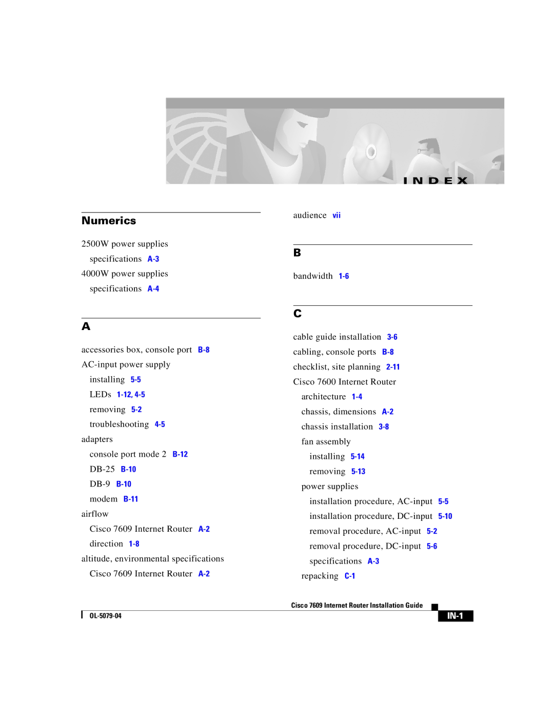 Cisco Systems 7609 manual Numerics 