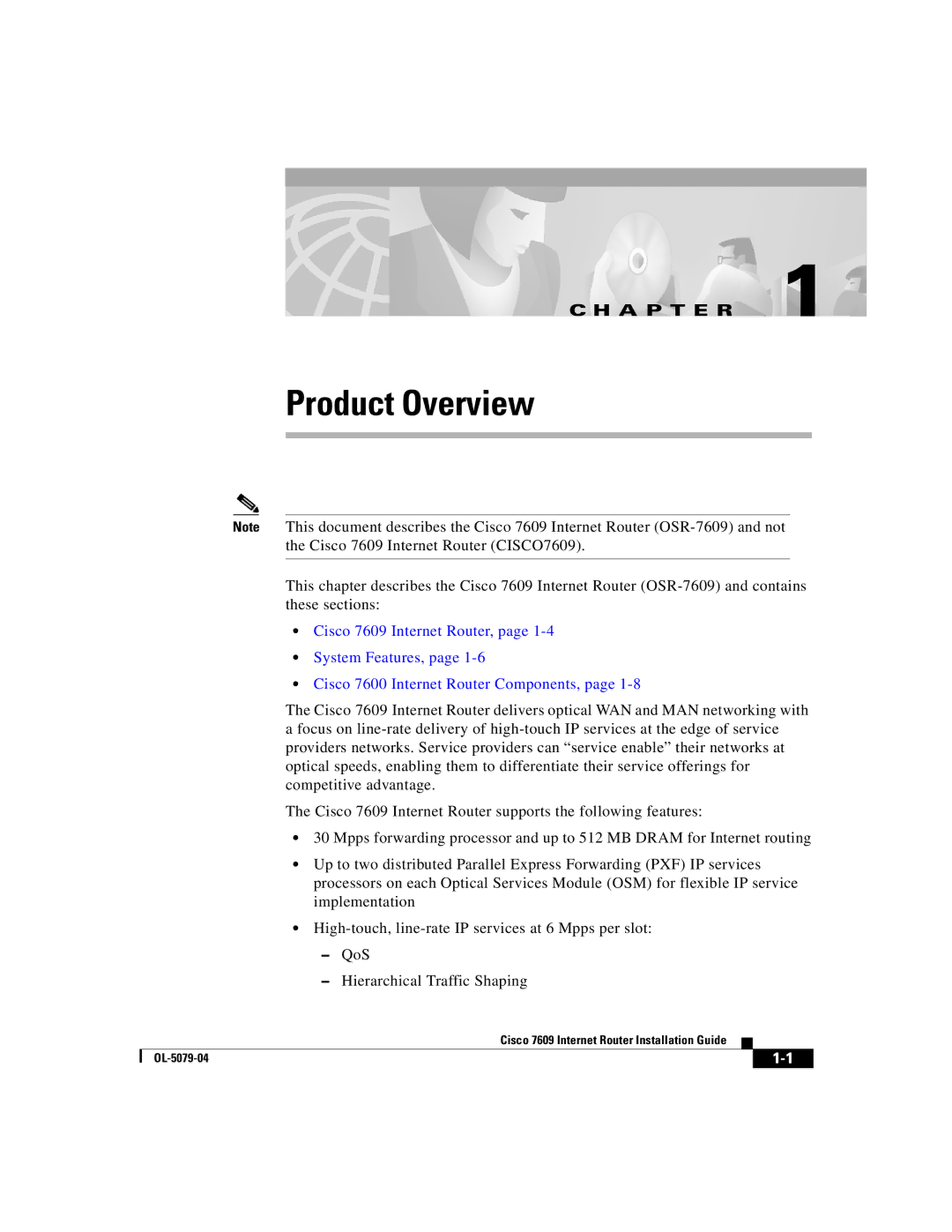 Cisco Systems 7609 manual Product Overview 