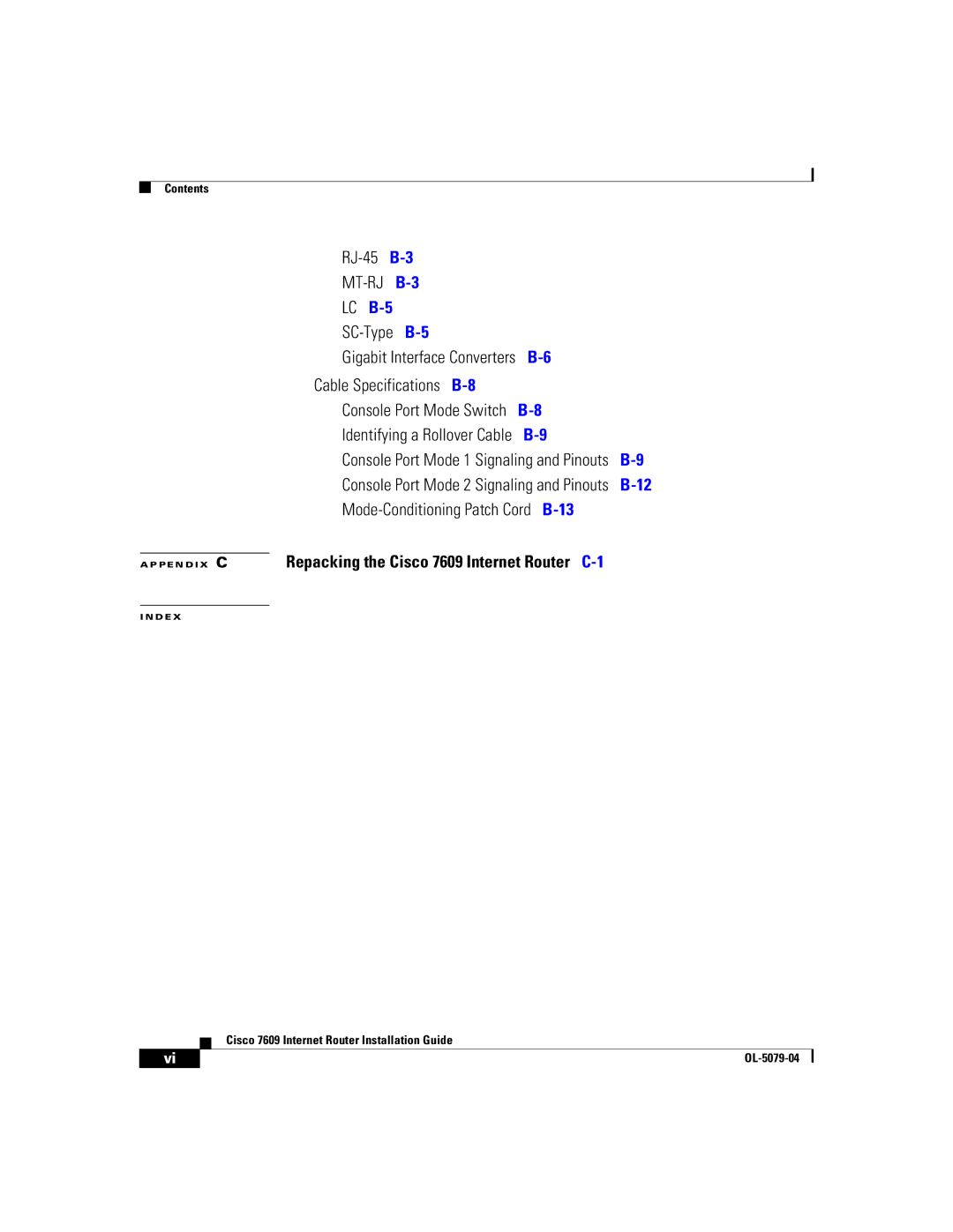 Cisco Systems manual MT-RJB-3, Repacking the Cisco 7609 Internet Router C-1 