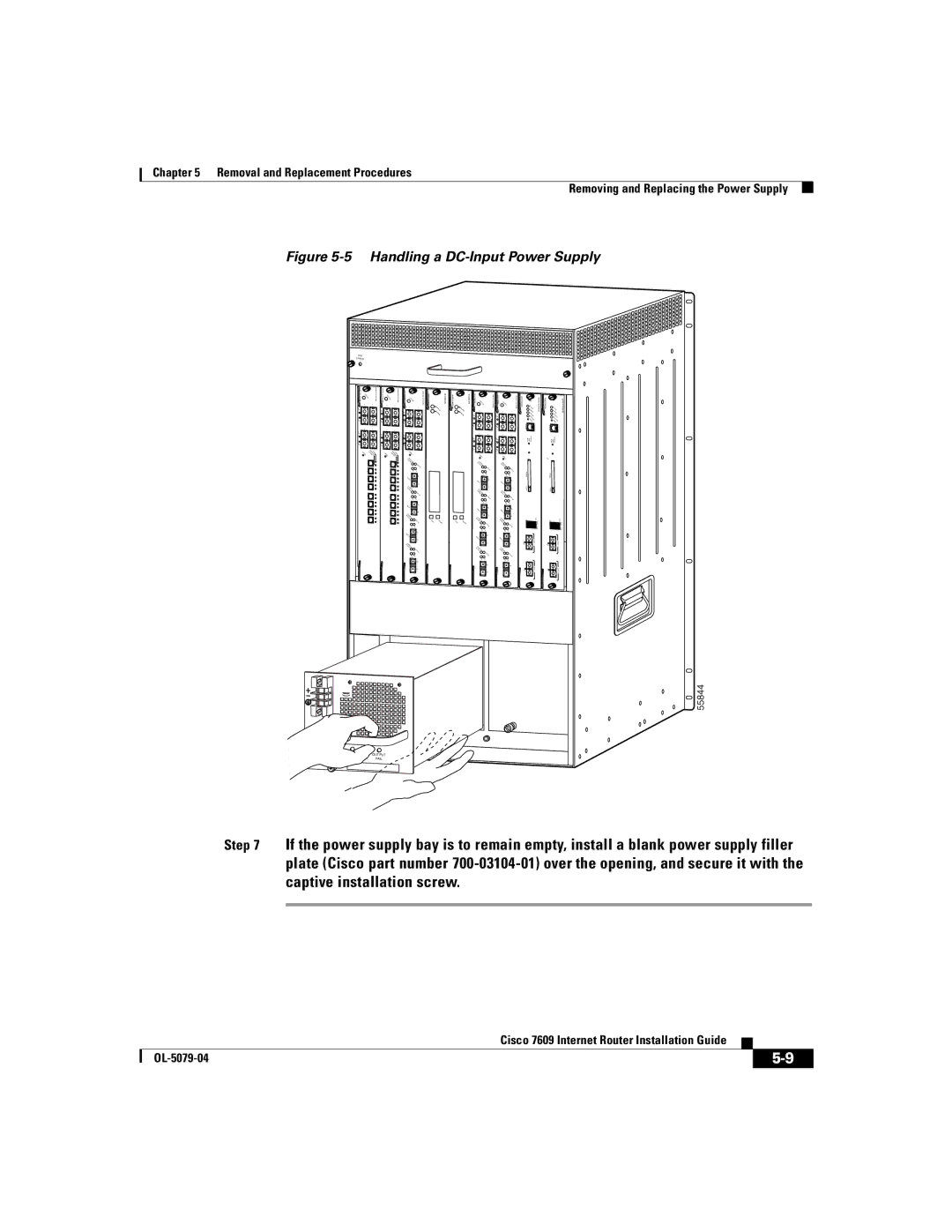 Cisco Systems 7609 manual Handling a DC-Input Power Supply 