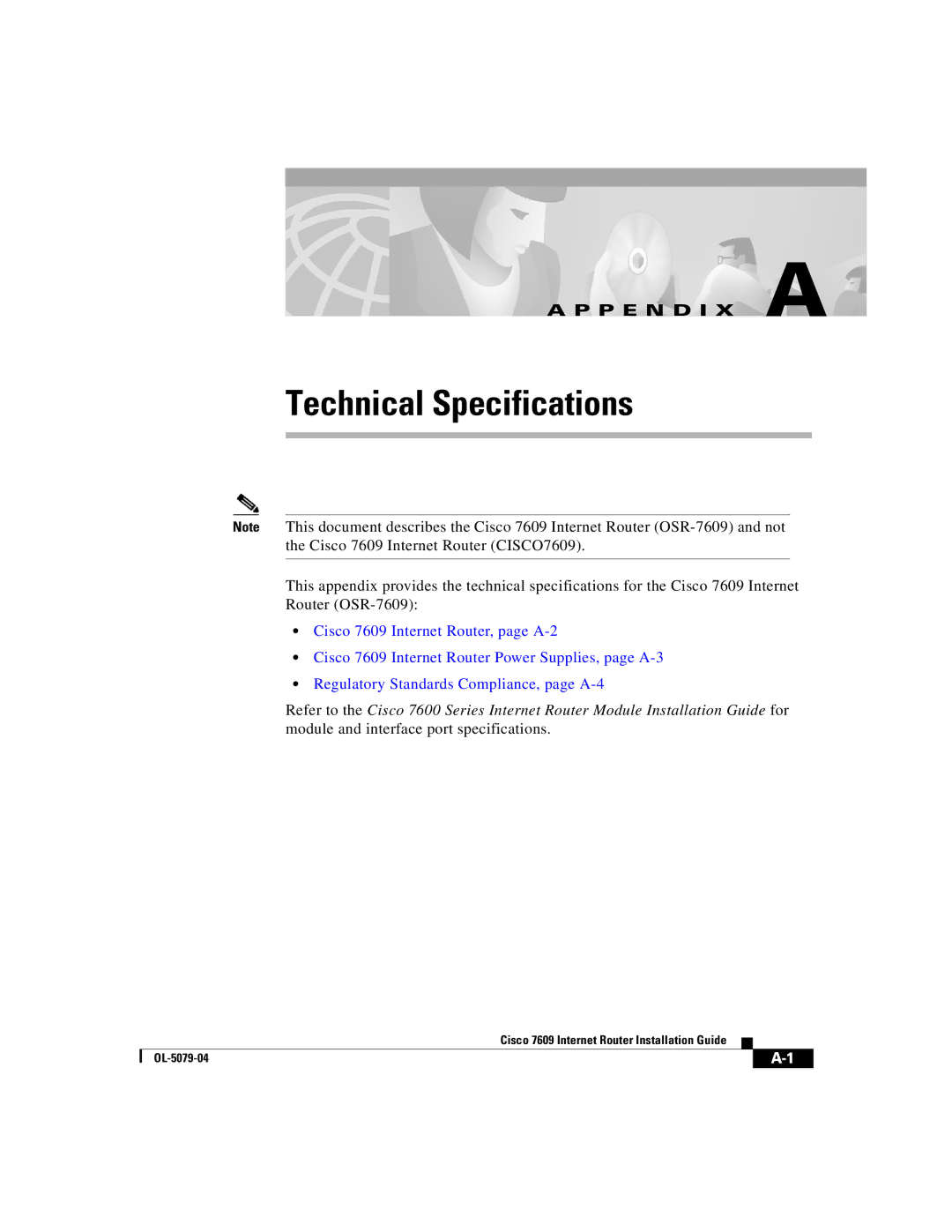 Cisco Systems 7609 manual Technical Specifications 