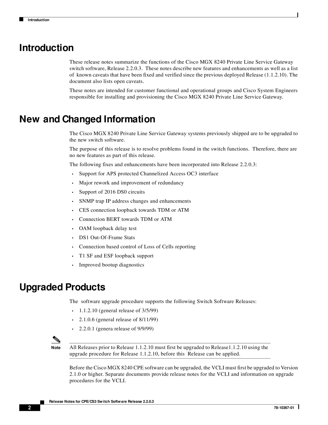 Cisco Systems 78-10367-01 manual Introduction, New and Changed Information, Upgraded Products 