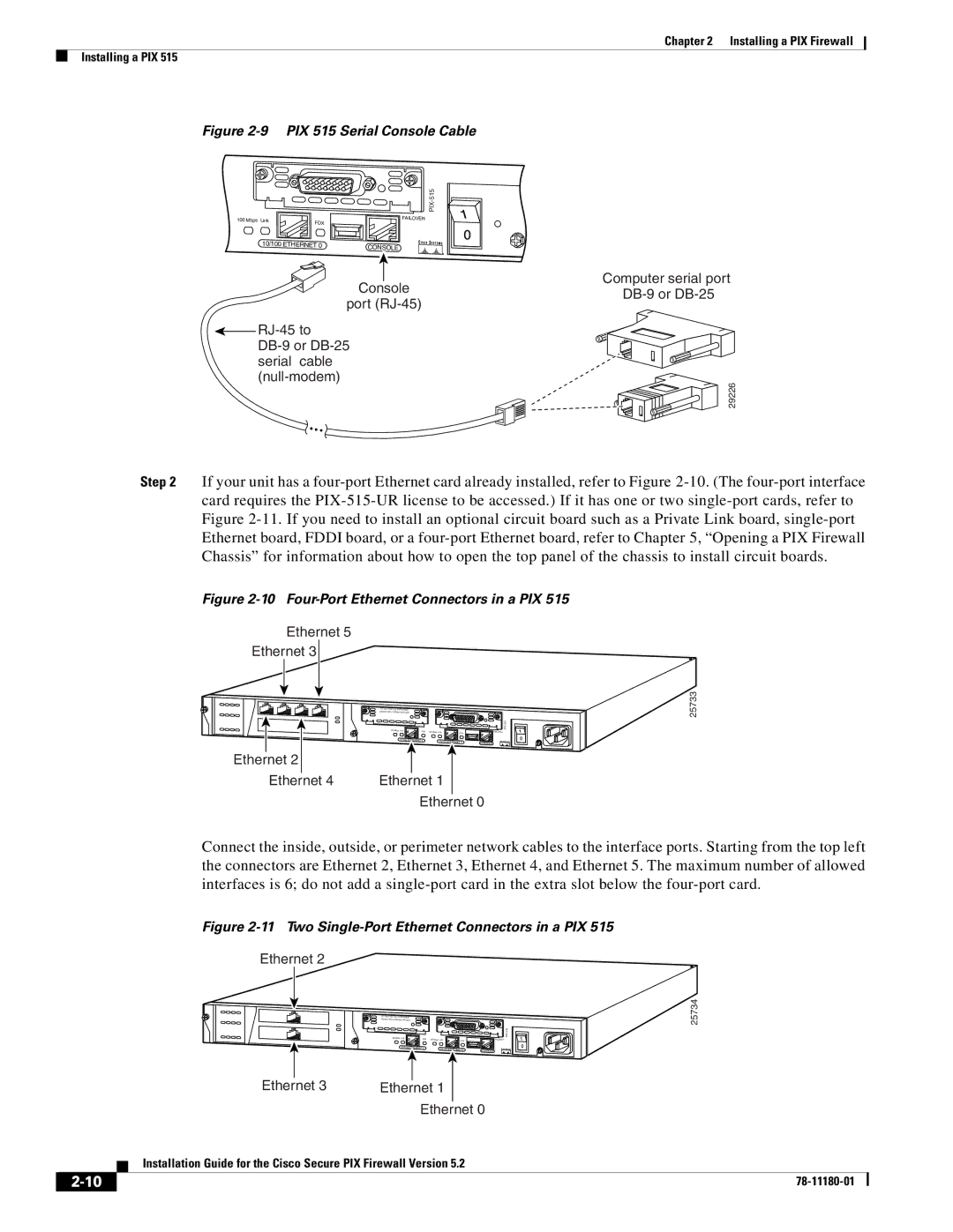 Cisco Systems 78-11180-01 manual PIX 515 Serial Console Cable 