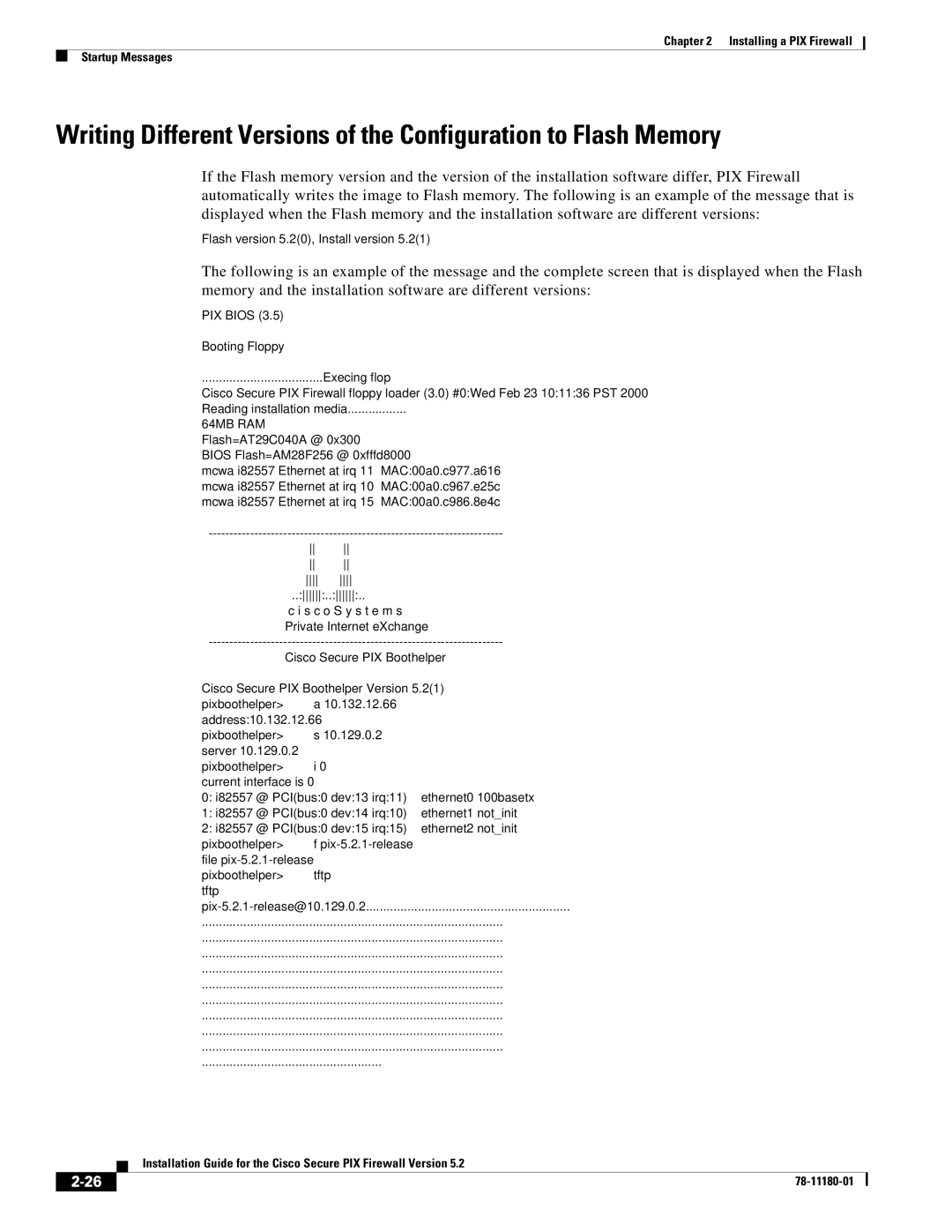 Cisco Systems 78-11180-01 manual Pixboothelper f pix-5.2.1-release 